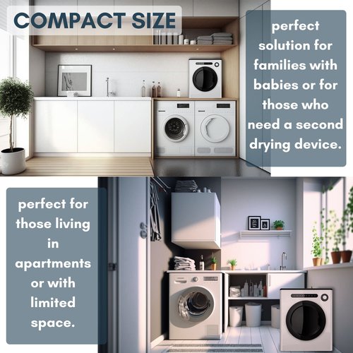 Dessiz 11LBS Compact Dryer 950W Portable Clothes Dryer Machine for Small Spaces, RVs and Apartments - Quiet, Sturdy ，Easy to Use and LED Display