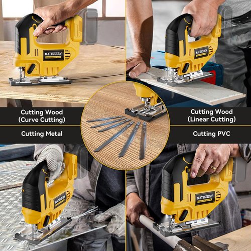 JigSaw for Dewalt 20v Max Battery, Cordless jig saw tool, LED Work Light,45° Beveled Cuts Variable Speed 2900RPM, 3 Orbital Action, with Jigsaw Blades for Straight/Curve/Circle Cutting (NOT Battery)