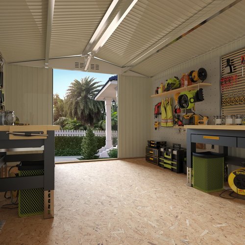 Metal Storage Shed,Outdoor Storage Building 10x12,Large Backyard Sheds with Lockable Doors,Waterproof Outside Storage Shed