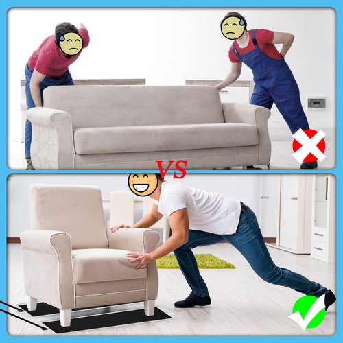 2 Pcs Large Appliance Slider with Pull Strap,Pull Furniture Slides,Moving Furniture Gliders Heavy Duty Sliding Sheet for Moving Heavy Furniture,Cabinets,Safes on Carpet and Hardwood Floor (4ft)