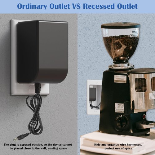 Recessed Outlet/Electrical Box Single Gang, Recessed Outlet Box for Wall Mount TV, Antenna, Phone and Cable TV, Suitable for GFCI Outlet and Standard Outlet, for Old or New Construction(1 Pack)
