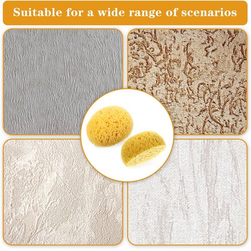 Mabor 2Pcs Texture Sponges, Sponge for Patch/Repair Ceiling Drywall Wall, Round Clay Sponges for Pottery, DIY Painting Ceiling Wall Texture