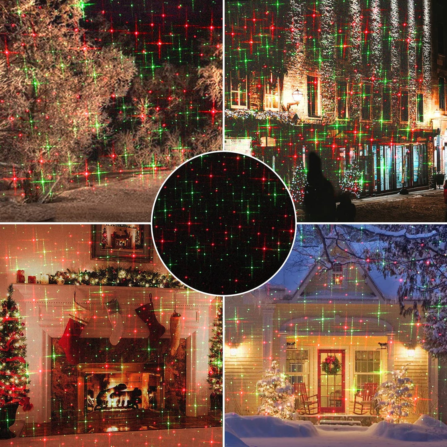 Christmas Projector Laser Lights Outdoor Red and Green Starry Projection Light 3 Working Modes Waterproof Plug in Mountable Landscape Lights for Holiday Xmas Indoor Party New Year Decoration Show