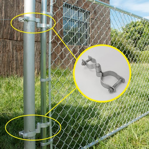 HITTITE 1-3/8" x 2-3/8" Chain Link Fence Gate Post Hinge, Heavy Duty Gate Hinges with 1-3/8" Female Hinges （2 Piece） and 2-3/8" Male Hinges （2 Piece）, Nut/Bolt Included, 3mm Thickness.
