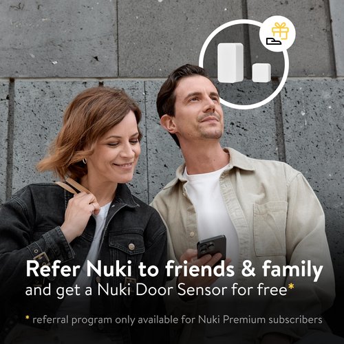 Nuki Door Sensor, Know if Your Door is Open or Closed, Smart Lock Accessory, Real-Time Alerts, Extra Security for Home or Airbnb