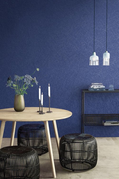 Safiyya Blue Silk Peel and Stick Wallpaper Textured Dark Blue Contact Paper Removable Wallpaper Silk Decorative Self Adhesive Wall Paper Vinyl Rolls 118"x 17.3"