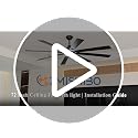 ZMISHIBO 72-Inch Ceiling Fan with Lights, Black & Walnut Finish, Remote Control