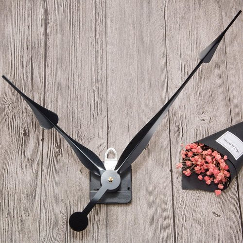 High Torque Quartz Clock Movement Kit - 12" Spade Hands, Easy DIY Wall Clock Assembly, Perfect for Clock Repair & Custom Projects (Black)