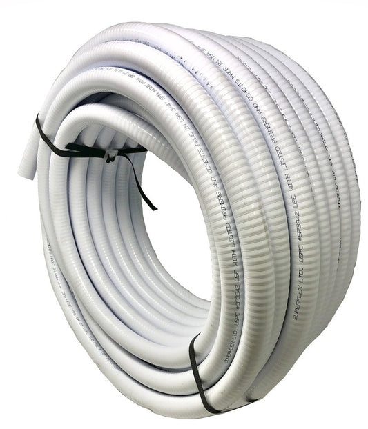 Sealproof 1.5" Dia Flexible PVC Pipe, Swimming Pool and Spa Hose, Pool Plumbing Schedule 40 Tubing, Made In USA, 1-1/2-Inch, 50 FT, White