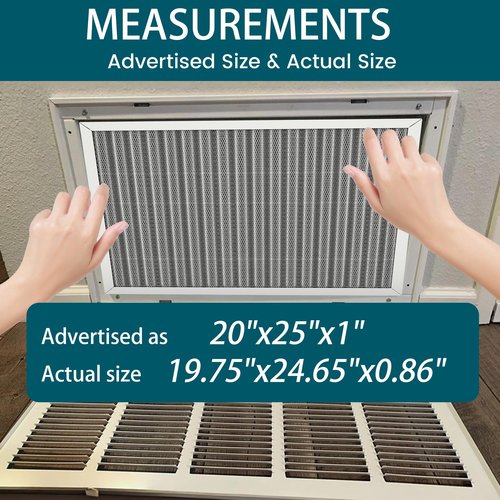20x25x1 Air Filter-MERV 8, Washable & Reusable Electrostatic Air Filter, AC/HVAC Furnace Filter, Lasts a Lifetime, Permanent Filter, Breathe FresherHome And Office Actual Size:19.75x24.65x0.86Inch