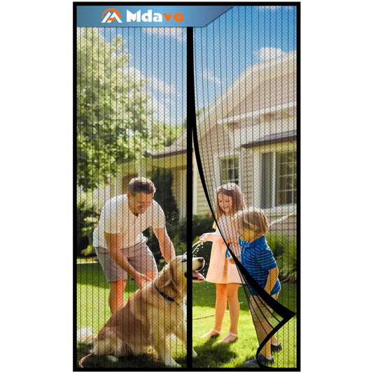 Magnetic Screen Door, Door Screen Magnetic Closure-Keeps Bugs Out Let Breeze in, Heavy Duty Mesh - Pet and Kid Friendly, Works with Front Doors, Sliding Doors (Fit Door Size 30 x 80 Inch) Gray