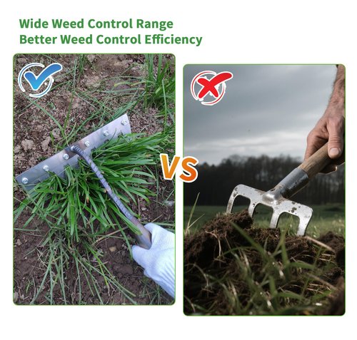Gardenia Iron Weeding rake,Iron rake 2.0 for Gardening and Weeding, Heavy Duty 8 Teeth Hand Weed Puller Tools (Without Stick)
