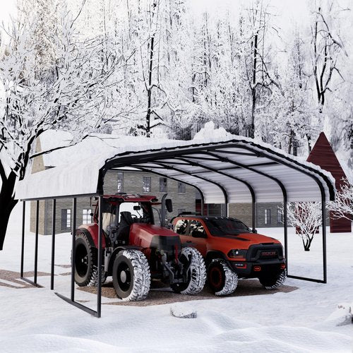 Royal Windsor Metal Carport 20×20 Car Port for 2 Car, Heavy Duty Carport Kit with Galvanized Steel Roof Building and Frame, Outdoor Metal Canopy Multi-Use Garage Shed