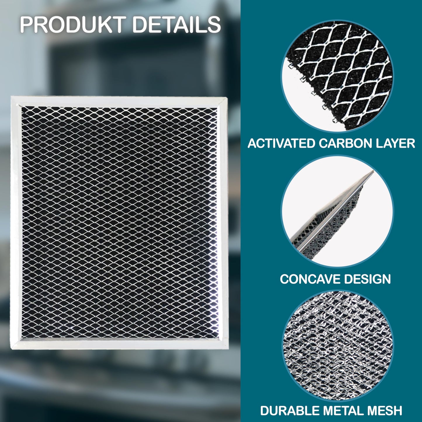 Omaeon 3-Pack Charcoal Filter Replacement for Broan 97007696 S97007696 – Fits Nutone Range Hood – Removes Odors – Easy Install – 10.5" x 8.75" Mesh Combo