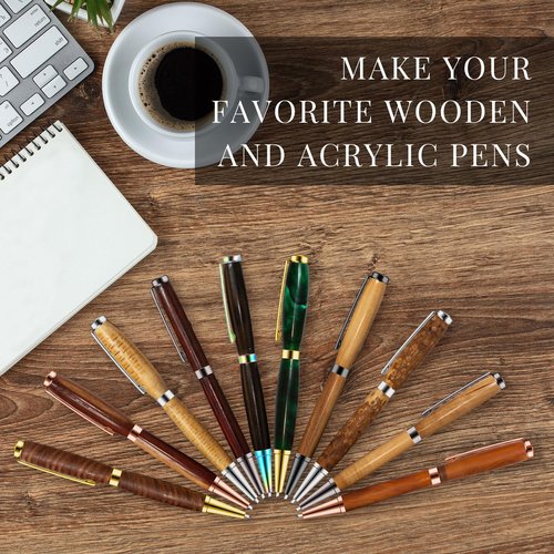 Colarr 48 Pcs Pen Kits for Wood Turning 7mm Slimline Pen Twist Kit with Refill Lathe Turning for DIY Copper Making Friend Office Teacher Students Classroom Gifts(Multicolor)