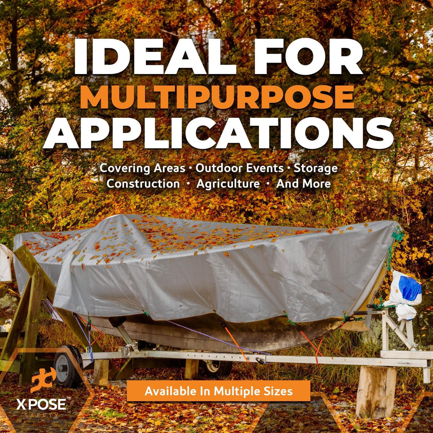 Heavy Duty Silver Poly Tarp 20' X 30' - Multipurpose Protective Cover - Durable, Waterproof, Weather Proof, Rip and Tear Resistant - Extra Thick 12 Mil Polyethylene - by Xpose Safety