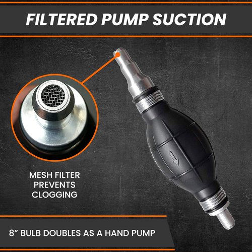GasTapper Deluxe Siphon Pump for Gas, Diesel & Water - 8' Hose, 4 Gls/Min