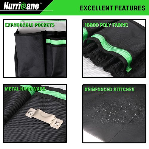 HURRICANE 5 Gallon Bucket Tool Bag Organizer, Garden Tool Caddy with 52 Pockets, Waterproof for Most Buckets