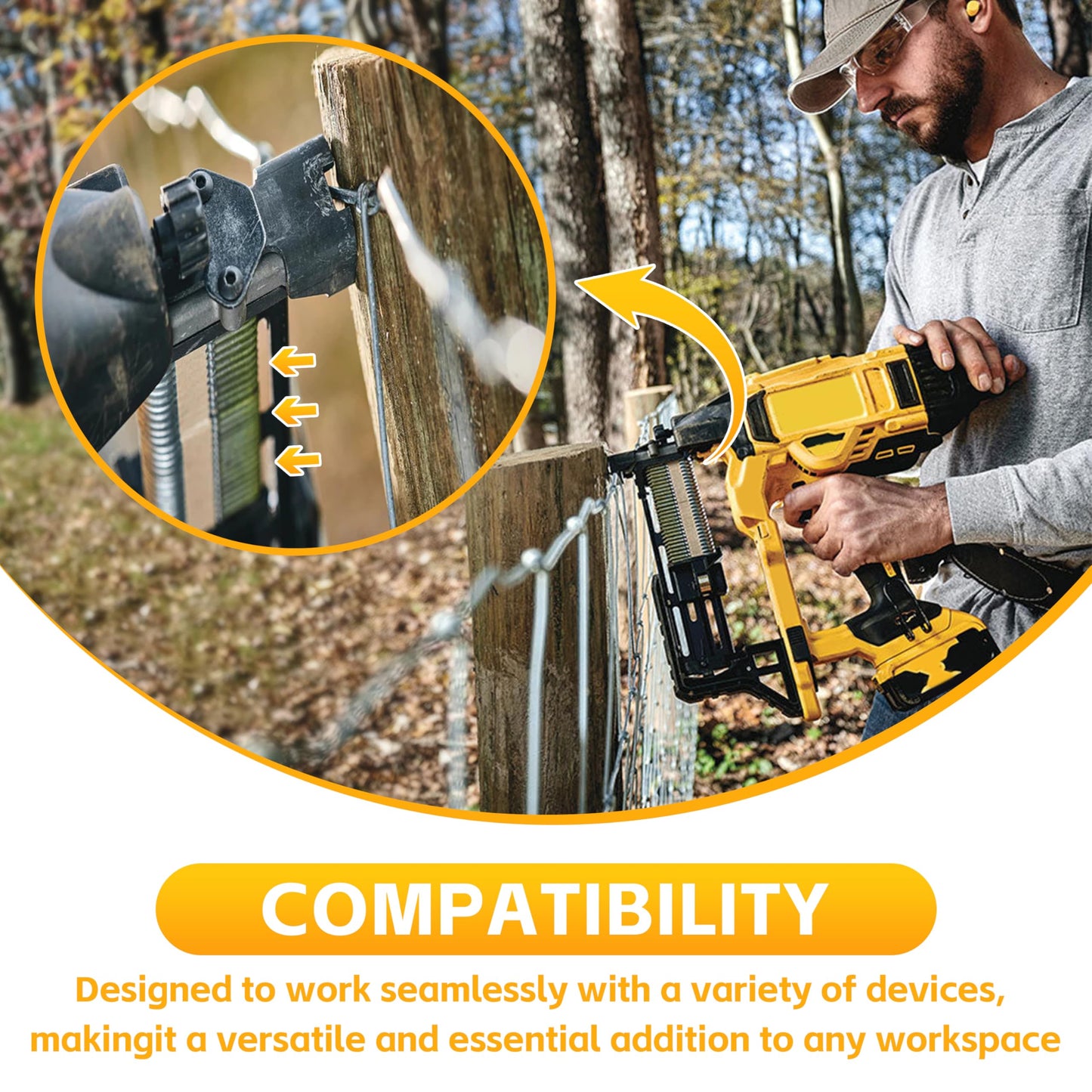 DFS9175B1G Fencing Staples for DEWALT 9GA Cordless Fencing Stapler Gun，9GA Galvanized Barbed Staples - 1-3/4", 960-Pack