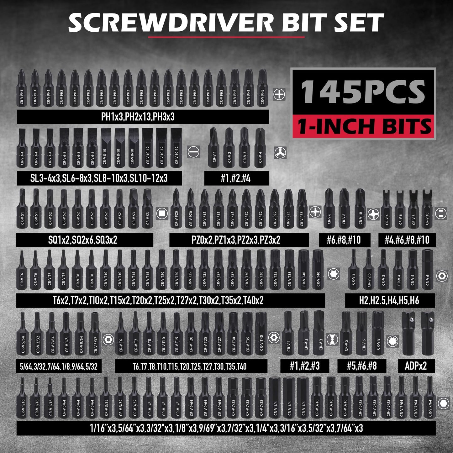 232-Piece Ultimate Screwdriver Bit Set, Cr-V Impact Driver Bit Set Includes Security Bits,Nut Driver, Ratchet Wrench and Bits Holder