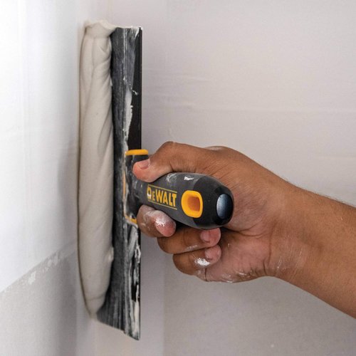 DEWALT Blue Steel Taping Knife & Mud Pan Set + Free Bonus 6" Knife | 8/10/12-Inches | Soft Grip Handles | DXTT-3-164