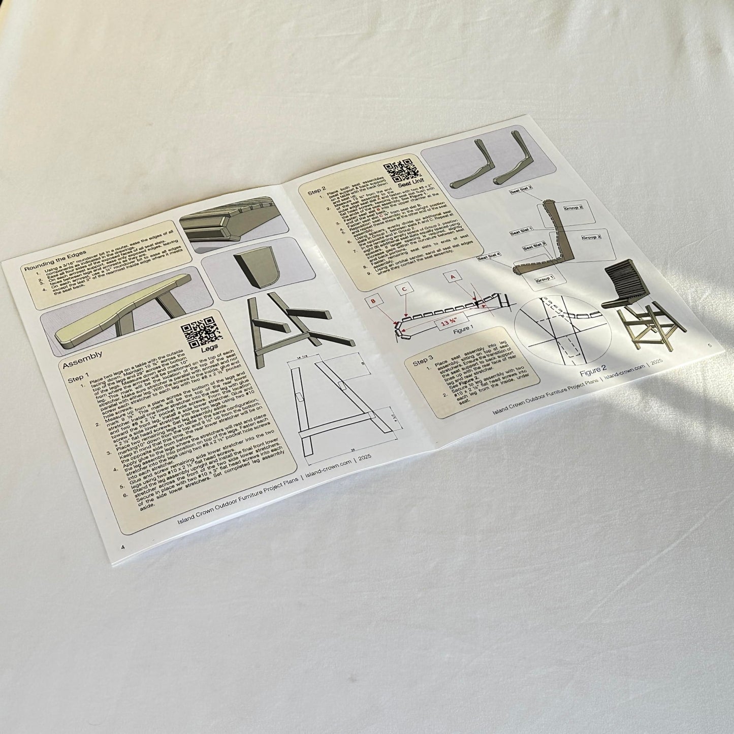 Island Crown Tall Deck Chair Plans with 1/4" MDF Templates - DIY Outdoor Patio Furniture, Made in USA