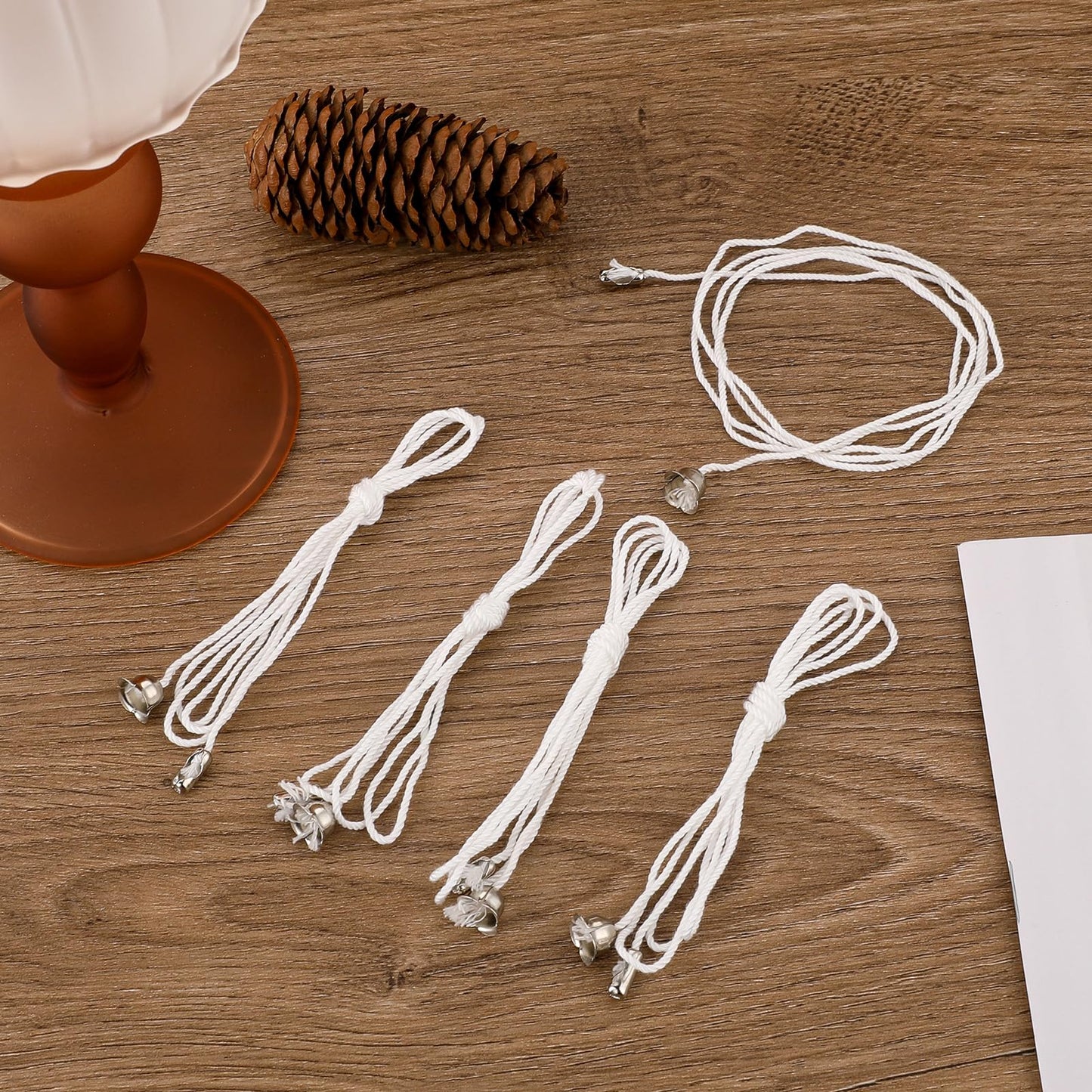 Sliverdew 6 Pack Pull Cord for Ceiling Switch Ceiling Fan Pull Chain Extender Light Pull Cord String with Connector Pull Chain Extension for Ceiling Fan Light Fixture Light Bulb