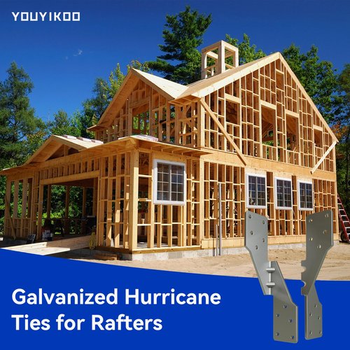 25Pcs Hurricane Straps Tie Brackets, H2.5A Right Tie 18-Gauge Galvanized Hurricane Tie 25ct Heavy Duty Hurricane Straps/Rafters Ties for Wood (25pcs Right Hurricane Ties)