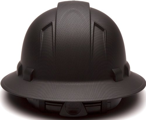 PYRAMEX Ridgeline Full Brim Hard Hat, 4-Point Ratchet Suspension, Matte Black Graphite Pattern