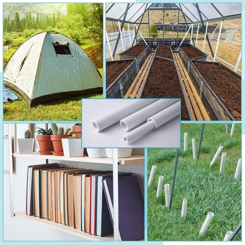Sasylvia 10 Pcs White PVC Pipe DIY Projects Sch40 Furniture Grade for Home, Greenhouse, Garden, Farm, Workshop (1/2 Inch,4 Ft)