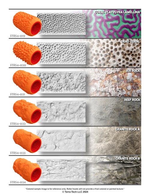 Terra-Tech™ 4" Premium Silicone Texture Roller Stamp for Epoxy (4 Inch, Cavern Rock)