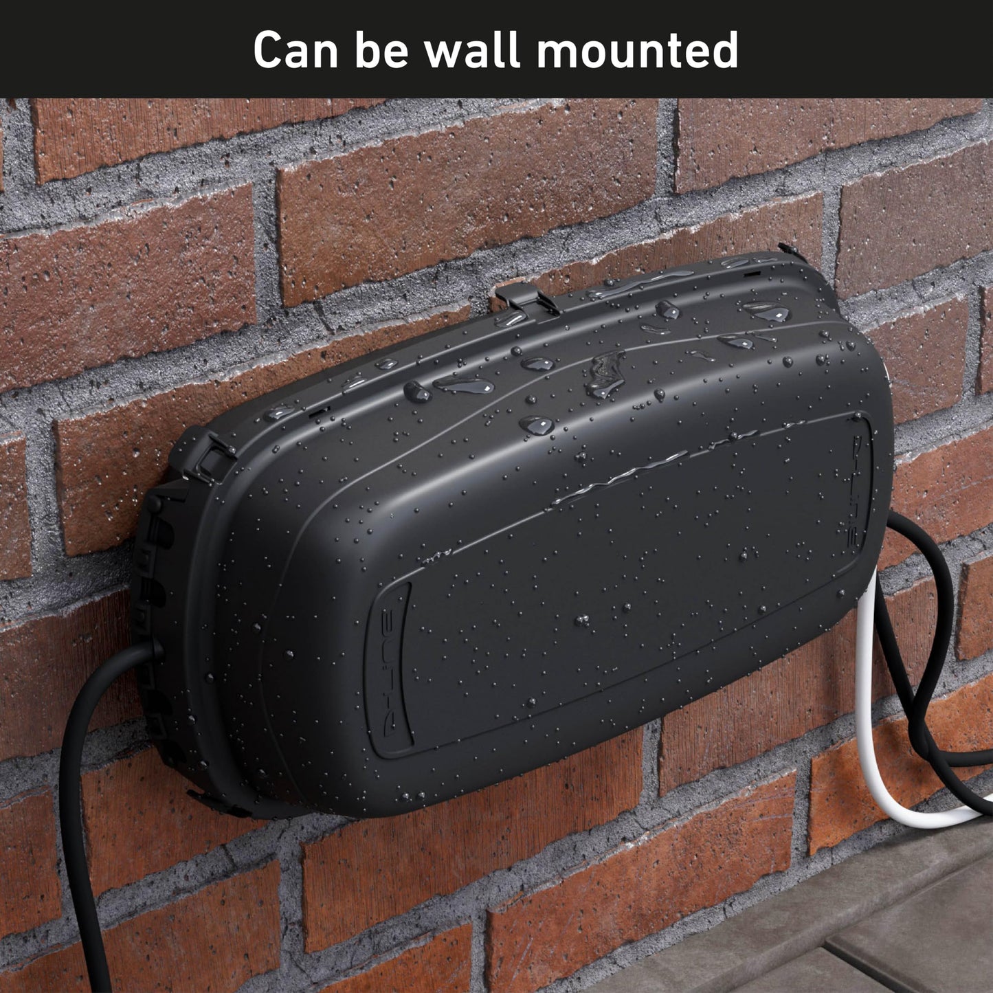 D-Line Outdoor Weatherproof Electrical Cable Box, IP54 Rated for Safe Outdoor Use, Power Strip Enclosure, Plug Protector, Garden Extension Cord Cover - 11.4in (L) x 4.92in (W) x 4.33in (H) - Black
