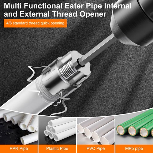 HJKLIUT Integrated Internal & External Pipe Threading Tool, PVC Pipe Threader Tool, Dual-Function Pipe Thread Cutting Kit for 1/2" & 3/4" (1/2''+3/4'')