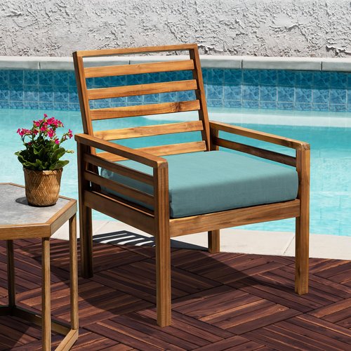 VICTORY RELAX Acacia Wood Patio Deck Tiles - 9 Pcs 6 Slats Interlocking Decking Tiles for Patio Decor, Waterproof Indoor & Outdoor Use, Balcony Garden Decking Tile (11.8 * 11.8 * 0.9 inches) Brown