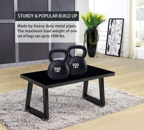 Taelakeni 16 Inch Metal Bench Legs, Heavy Duty Coffee Table Legs, Trapezoid