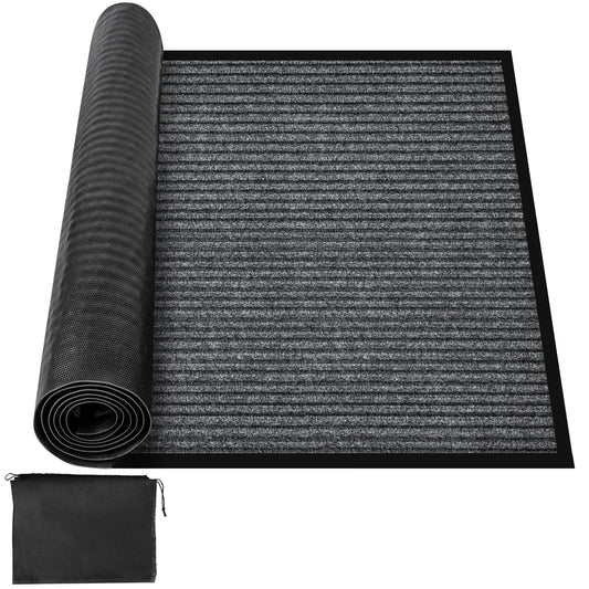 MYFAMIREA Commercial Floor Mat 3' x 6' Extra Large Front Door Industrial Rug Heavy Duty Brush Step Entrance Mat Weather Utility Rug with Non Slip Rubber Backing Low Profile for Entryway, Charcoal Grey