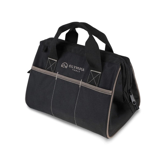 Olympia Tools Tool Bag 12 Inch, Heavy Duty Tools Bag with 3 Large Pockets, Adjustable Shouder Straps and 600D Reinforced Material