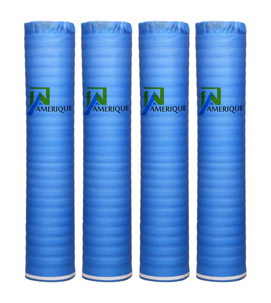 AMERIQUE 800SQFT 4TH Generation Blue 2MM Thick Flooring Underlayment Padding 3-in-1 Heavy Duty Foam with Tape & Vapor Barrier