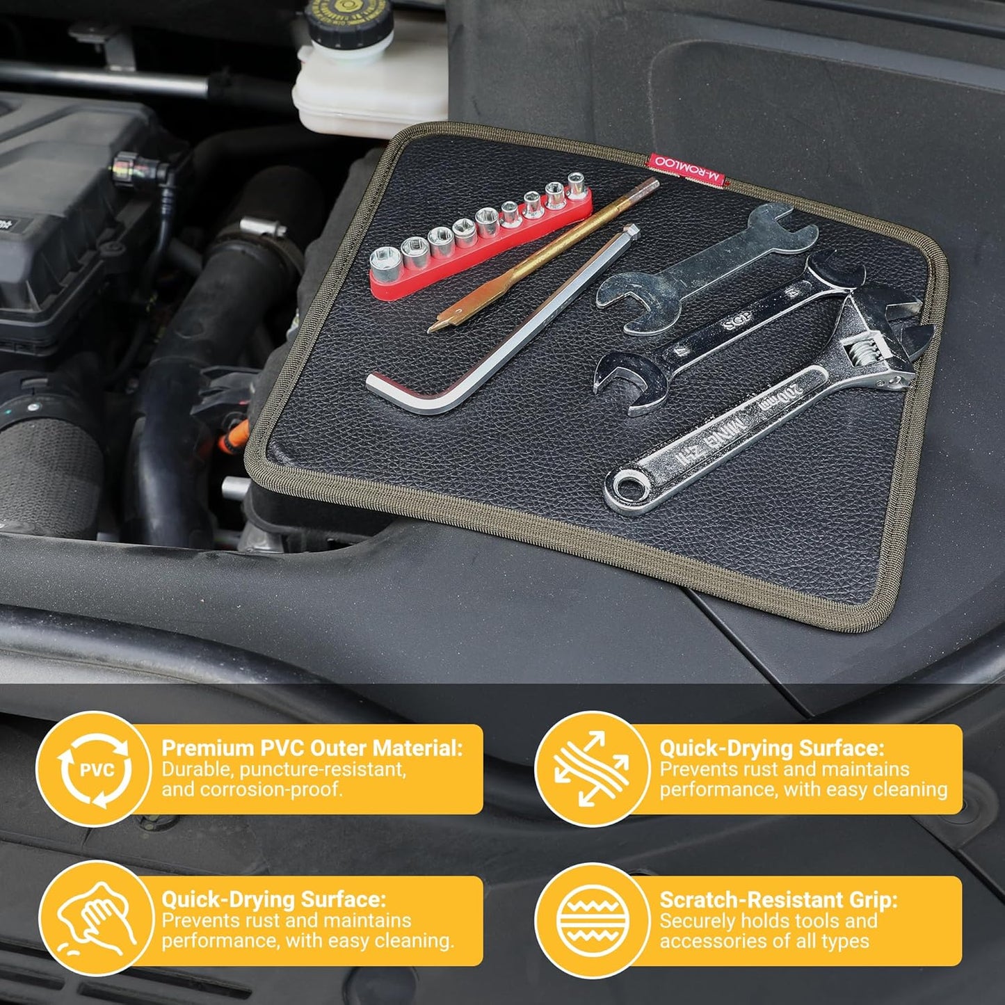M-ROMOLO Magnetic Tool Holders Magnetic Tray for Mechanic's Magnetic Pad Magnetic Mat (Medium)