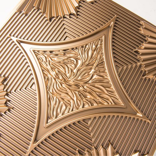 Art3d Drop Ceiling Tiles 24x24 in Bronze (12-Pack, 48 Sq.ft), 3D Wainscoting Panels Glue Up 2x2