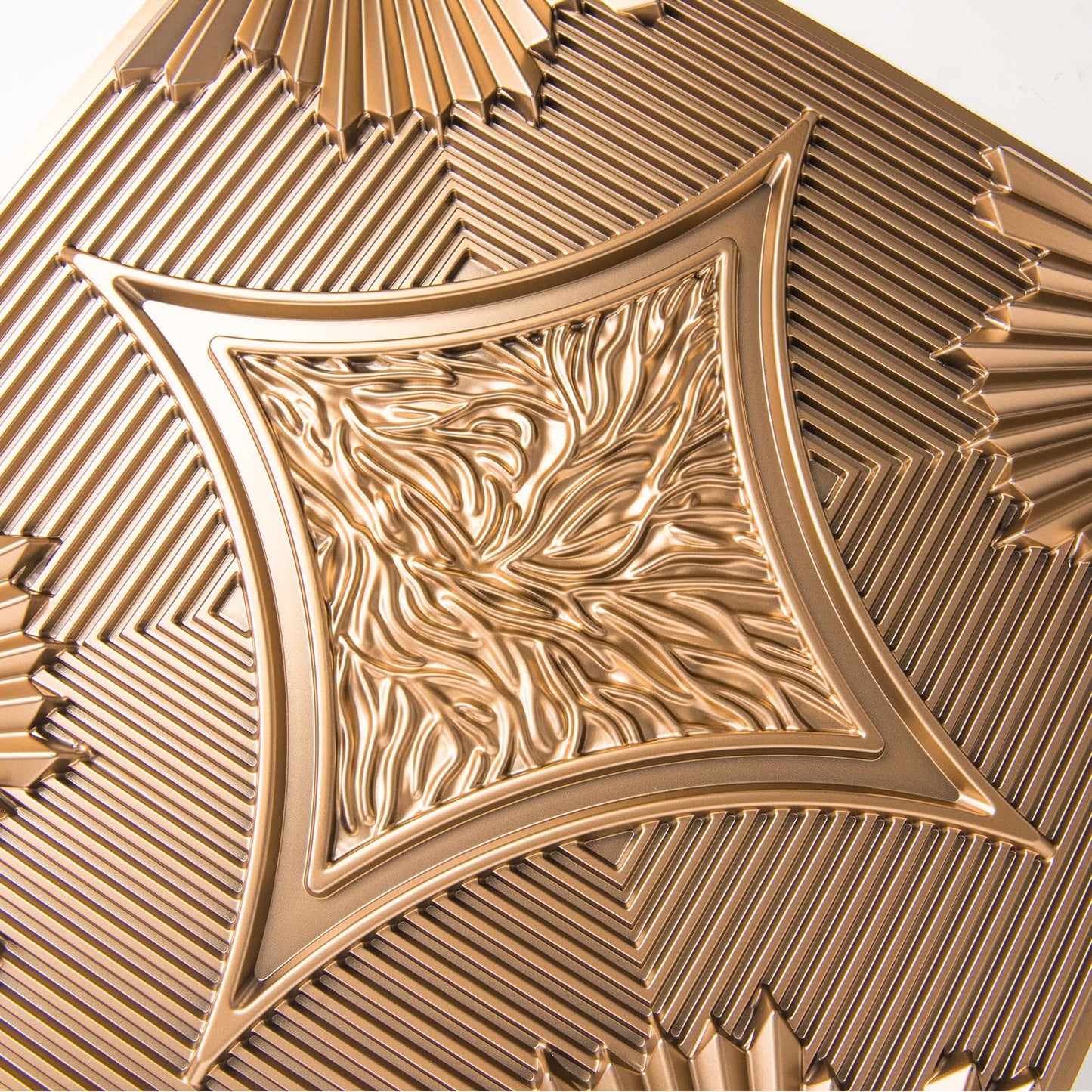 Art3d Drop Ceiling Tiles 24x24 in Bronze (12-Pack, 48 Sq.ft), 3D Wainscoting Panels Glue Up 2x2