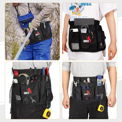 UNCO Gardening Waist Apron with Pockets - Brown Construction Apron for Men, Carpenter Tool Belt with Multiple Pockets