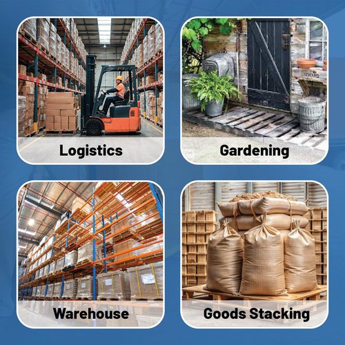 Greaton, Unassembled Heavy-Duty Wooden Pallet Kit – 48x48x5 Inches, Industrial-Grade Pinewood, Stackable & Reusable, Easy to Assemble, 4-Way Forklift Entry, for Home, Storage & Warehouse Use – 1 Pack