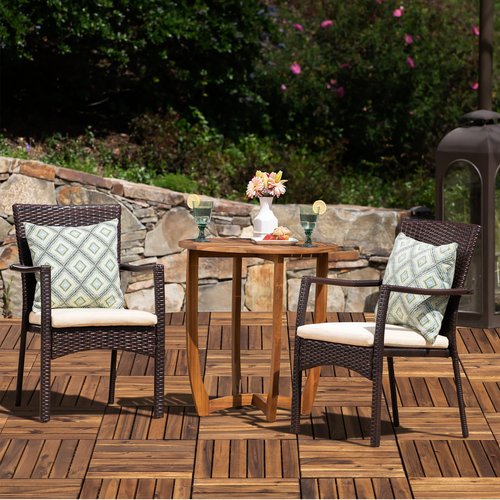 VICTORY RELAX Acacia Wood Patio Deck Tiles - 27 Pcs 6 Slats Interlocking Decking Tiles for Patio Decor, Waterproof Indoor & Outdoor Use, Garden Decking Tile (11.81 x 11.81 x 0.94) - Natural