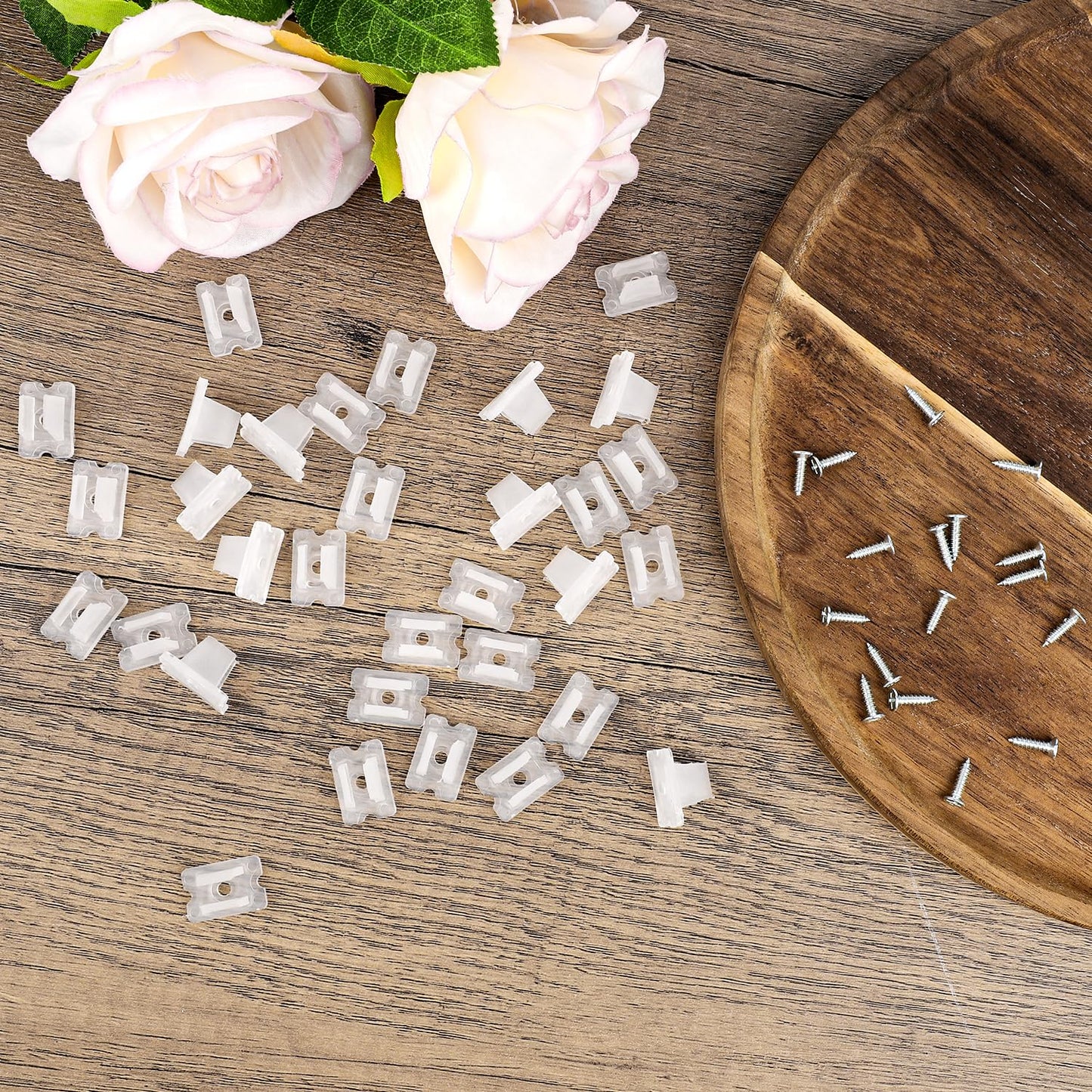 lasuroa 40pcs LED Light Strip Mounting Clips, Fixing Clamps with Screws Mounting Brackets for 5mm to 6mm Neon & LED Strips Rope Ideal for Home and DIY Lighting Projects