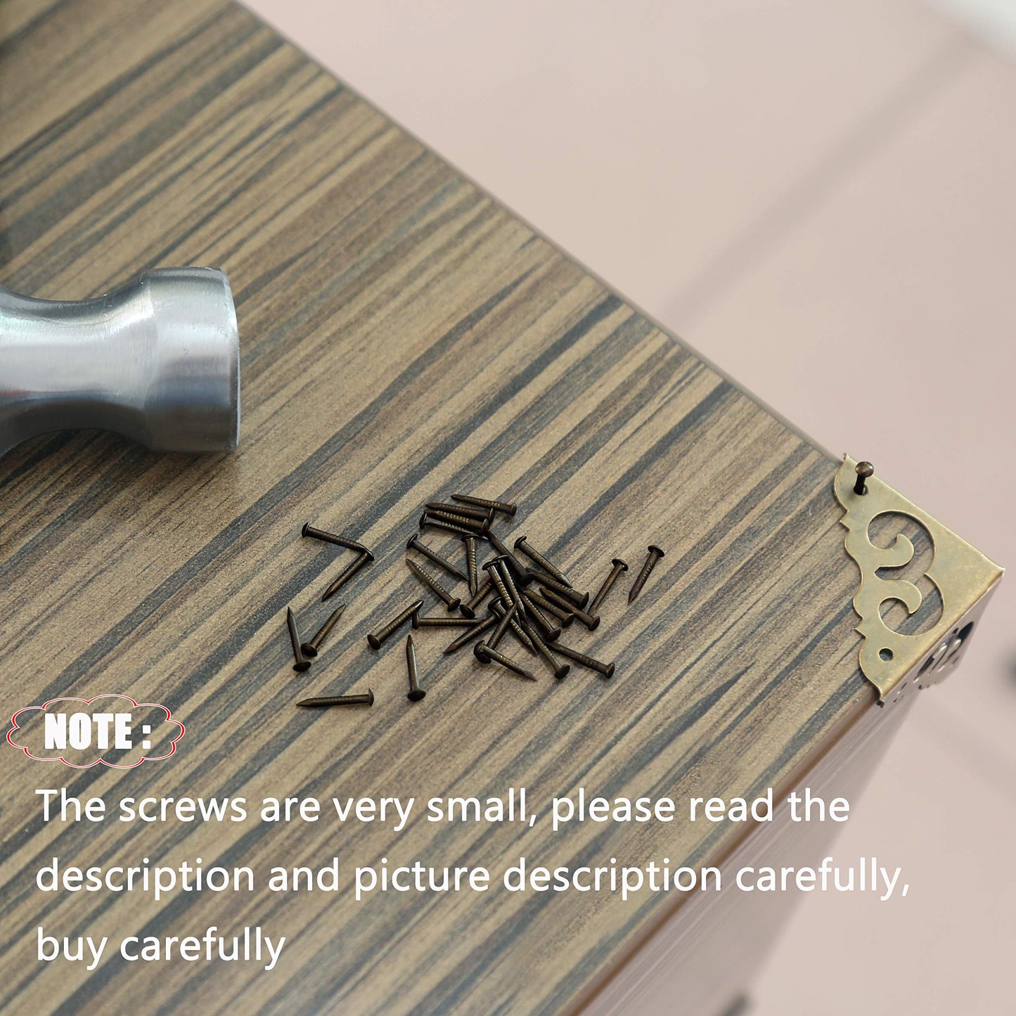 newlng 500PCS Small Nail Round Head Tiny Nails String Art Nails Hand-Made Hardware Accessories Fasteners 1 X 10mm/0.04"X0.4"(DXL) Bronze