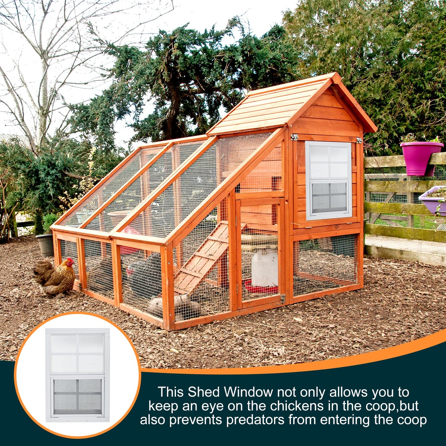 Kevirice Shed Window 2 Pack 14"X21" White Flush Mount Small Sliding Household Windows with Tempered Glass and Fiberglass Screen for Shed,Chicken Coop, Playhouse,Barns,Garage