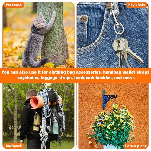 Therwen Swivel Snap Hooks - 2.76 Inch Flag Hooks, Multipurpose Bolt Snap for Keychain, Camera Strap, Pet Leash (30)