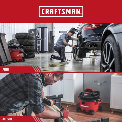 CRAFTSMAN CMXZVBE37413 2-1/2 in. Dusting Brush Wet Dry Vac Attachment, Industrial-Grade Shop Vacuum Accessory for Cleaning Stubborn Debris, Fits 2-1/2 in. Hose Diameter
