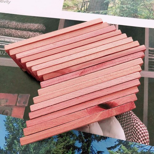 Cedar Space Cedar Blocks for Closet Storage, Aromatic Red Ceder Blocks Cedar Planks Chips 16pcs for Closet Drawers, 100% Natural Wood Chips